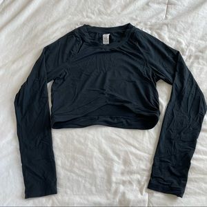 Ultra Soft Long sleeve crop top workout Black